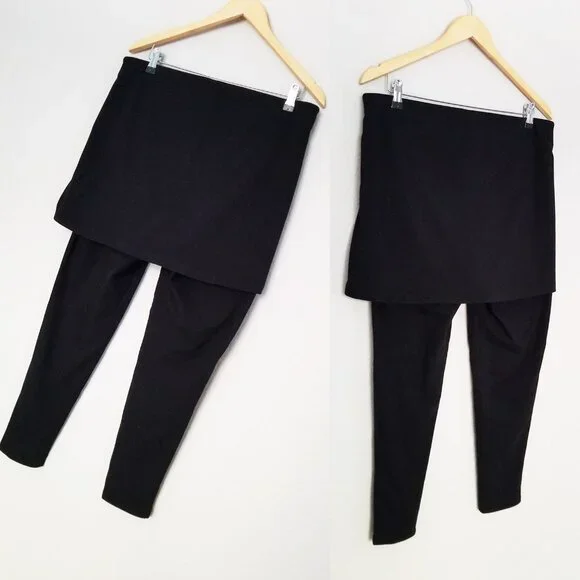 Torrid Black Skirted Leggings Layered Plus Size 2X Stretchy Comfy High Waist - Picture 11 of 14